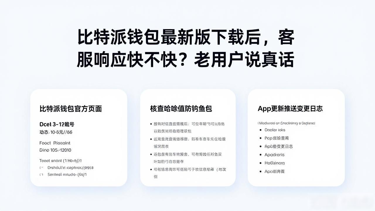 比特派钱包最新版下载后，客服响应快不快？老用户说真话