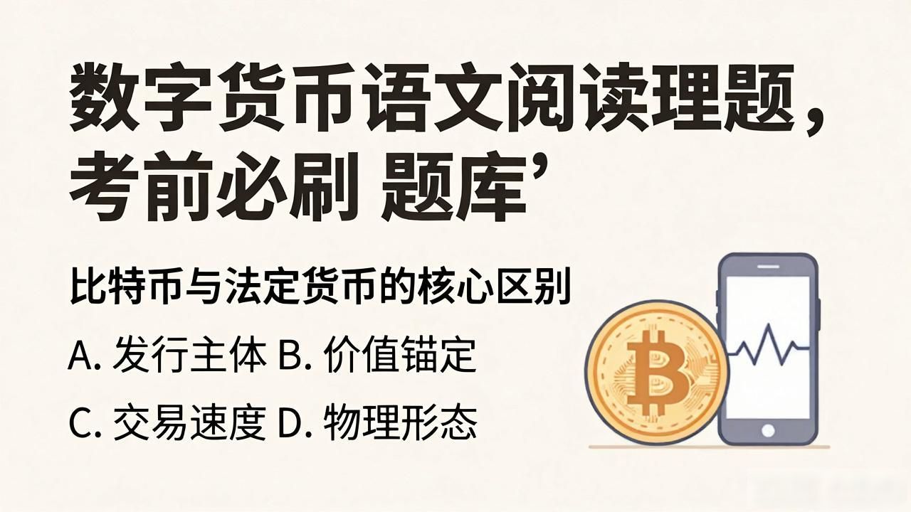 数字货币语文阅读理解题，考前必刷题库