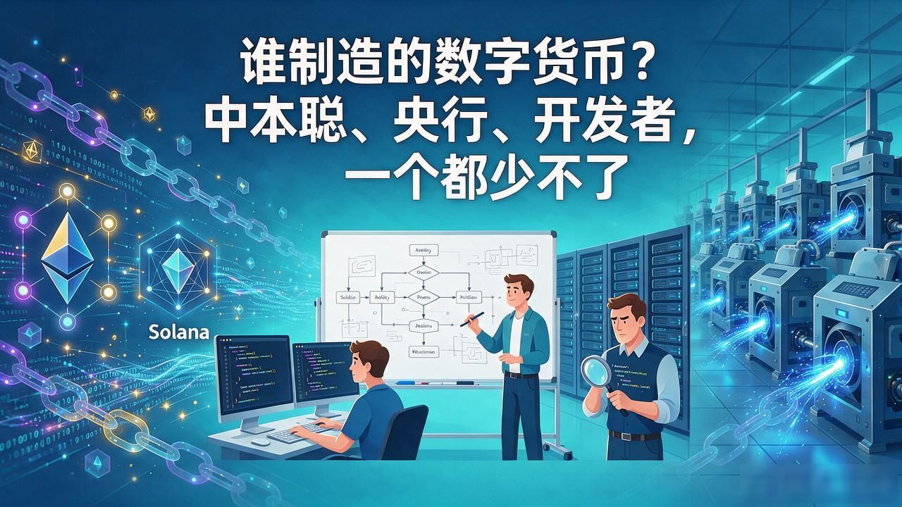谁制造的数字货币？中本聪、央行、开发者，一个都少不了