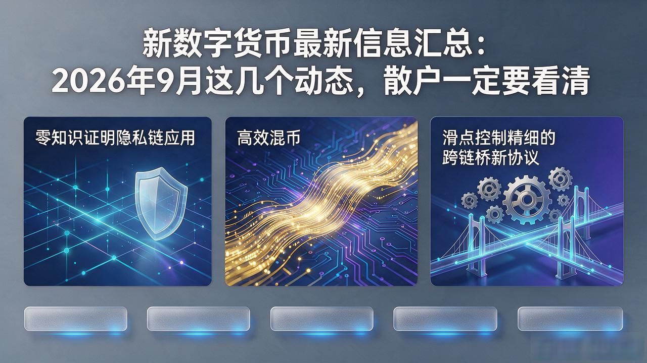 新数字货币最新信息汇总：2026年9月这几个动态，散户一定要看清