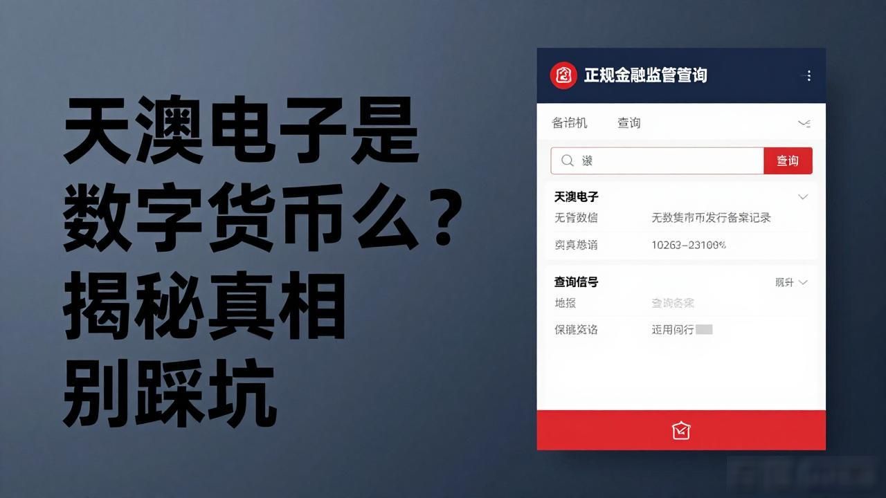 天澳电子是数字货币么？揭秘真相别踩坑