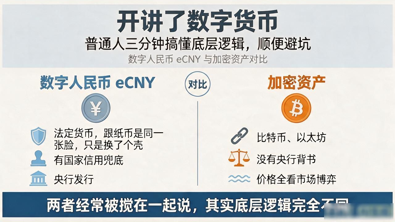 开讲了数字货币：普通人三分钟搞懂底层逻辑，顺便避坑