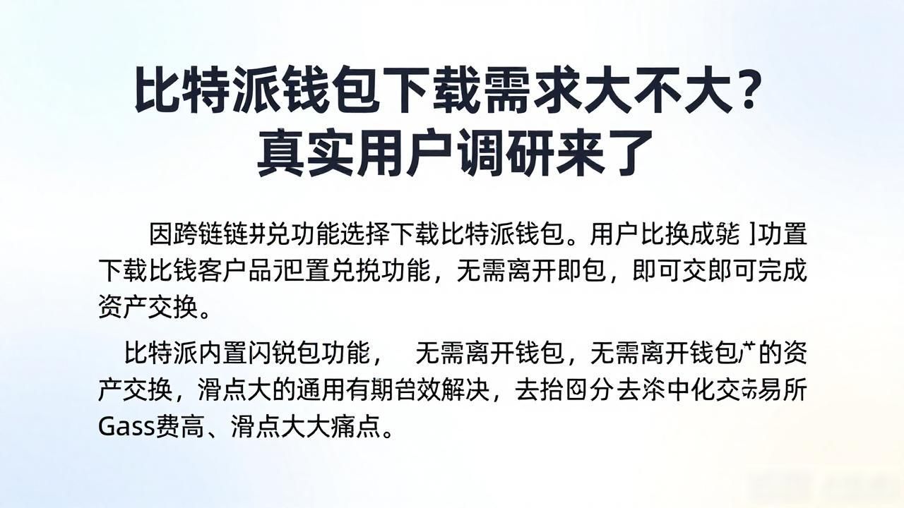 比特派钱包下载需求大不大？真实用户调研来了