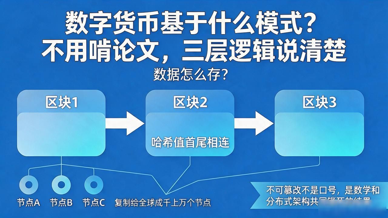 数字货币基于什么模式？不用啃论文，三层逻辑说清楚